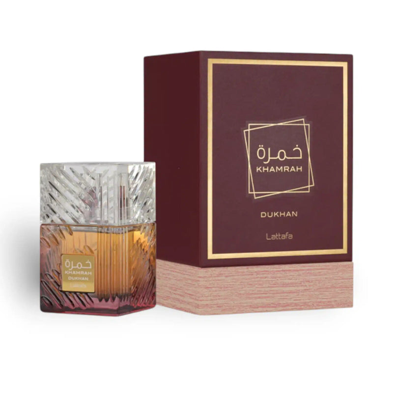 Lattafa Khamrah Dukhan Eau de Parfum - con caja
